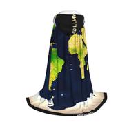 Yyoretp Mantello lungo con cappuccio con stampa mappa del mondo, per bambini, per carnevale, Halloween, cosplay