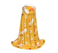 Yyoretp Mantello lungo con cappuccio con stampa pulcino pollo, per bambini, per carnevale, Halloween, cosplay