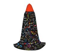 Yyoretp Mantello lungo con cappuccio per bambini, con stampa matematica, per carnevale, Halloween, cosplay