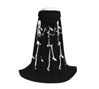 Yyoretp Mantello lungo con cappuccio per bambini, con stampa scheletro snodabile, per Halloween, carnevale, Halloween, cosplay