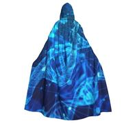 Yyoretp Mantello unisex con cappuccio per adulti, con catena DNA, stampa fotografica, mantello per Halloween, morte, vampiro, cosplay, costumi