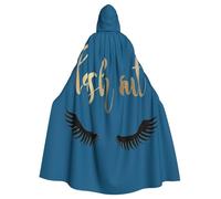 Yyoretp Mantello unisex con cappuccio per adulti con stampa di ciglia per Halloween, morte, vampiro, cosplay, costumi