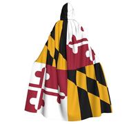 Yyoretp Mantello unisex con cappuccio per adulti Maryland State Flag Print Mantello con cappuccio per Halloween Death Vampire Cosplay Costumi