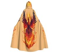 Yyoretp Mantello unisex con cappuccio, stampa fenice, per Halloween, morte, vampiro, cosplay, costumi