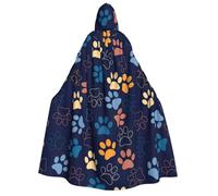 Yyoretp Mantello unisex con stampa di zampa di cane con cappuccio per adulti mantelli per Halloween cosplay morte vampiro costumi