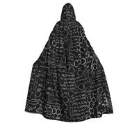 Yyoretp Mantello unisex per adulti, astratto, scienza, chimica, illustrazione, stampa 3D, mantello con cappuccio, per Halloween, morte, vampiro, cosplay, costumi