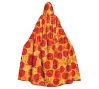 Yyoretp Mantello unisex per adulti, con stampa 3D, pizza, peperoni, mantello con cappuccio, per Halloween, morte, vampiro, cosplay, costumi