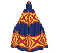 Yyoretp Mantello unisex per adulti, con stampa bandiera dello stato dell'Arizona, mantello con cappuccio, per Halloween, morte, vampiro, cosplay, costumi
