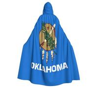 Yyoretp Mantello unisex per adulti, con stampa bandiera dell'Oklahoma, mantello con cappuccio, per Halloween, morte, vampiro, cosplay, costumi