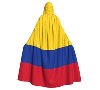 Yyoretp Mantello unisex per adulti, con stampa della bandiera della Colombia, mantello con cappuccio per Halloween, morte, vampiro, cosplay, costumi