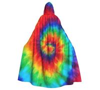 Yyoretp Mantello unisex per adulti, tie-dye, hippie, con cappuccio, per Halloween, morte, vampiro, cosplay, costumi