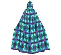 Yyoretp Mantello unisex per adulti, verde, blu, viola, galassia, con cappuccio, per Halloween, morte, vampiro, cosplay, costumi