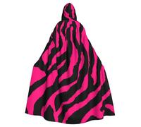 Yyoretp Mantello unisex per adulti, zebra, tigre, leopardo, rosa, con cappuccio, per Halloween, morte, vampiro, cosplay, costumi