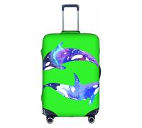 Yyoretp Orca Killer Whale Print Copertura elastica per bagagli, copertura protettiva per valigia con cerniera adatta a 45-81 cm., bianco, S