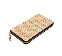 Yyoretp Portafoglio in pelle di alta qualità con stampa gelato, con cerniera intorno, per donne e uomini, copertina per libretto degli assegni con blocco RFID