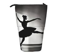 Yyoretp Portapenne telescopico con stampa ballerina e custodia pop up, custodia portatile per penne con supporto