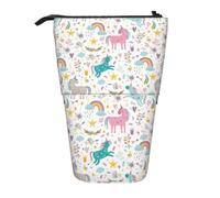 Yyoretp Portapenne telescopico con stampa unicorni, custodia pop up, custodia per penne portatile con supporto verticale