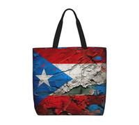 Yyoretp Puerto Rico, borsa a tracolla con cerniera, con stampa di bandiera di carta da parati, borsa a tracolla riutilizzabile per lo shopping