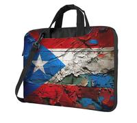 Yyoretp Puerto Rico, borsa per computer portatile con stampa di bandiera della carta da parati, custodia portatile a spalla singola, compatibile con 13-16 pollici, Nero , 14 inch