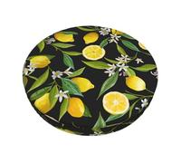 Yyoretp Set di coprisedia rotondi con stampa gialla e limone, lavabile, con elastico per sedia