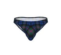 Yyoretp Slip bikini da uomo blu e verde con stampa scozzese scozzese, elasticizzato, traspirante, micro rigonfiamento, Nero , 3XL