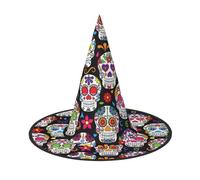 Yyoretp Sugar Skulls Stampa Halloween Costume Strega Cappello Adulti Carnevale Cosplay partito Costume Accessori