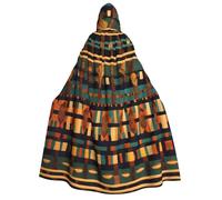 Yyoretp Unisex Africano Classico Tessuto Stampa adulto con cappuccio mantello accappatoi mantelli per Halloween cosplay morte vampiro costumi