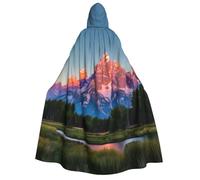 Yyoretp Unisex Grand Teton National Park Stampa adulto mantello con cappuccio accappatoi mantelli per Halloween cosplay morte vampiro costumi