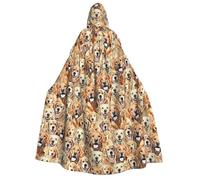 Yyoretp Unisex labrador retriever Cani Stampa adulto con cappuccio mantello accappatoi mantelli per Halloween cosplay morte vampiro costumi