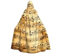 Yyoretp Unisex Musica Nota Stampa Adulto con cappuccio mantello vesti mantelli per Halloween cosplay morte vampiro costumi