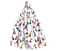 Yyoretp Unisex Natale Divertente Gnomi Stampa adulto con cappuccio mantello accappatoi mantelli per Halloween cosplay morte vampiro costumi