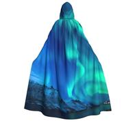 Yyoretp Unisex Northern Lights Stampa adulto con cappuccio mantello accappatoi mantelli per Halloween cosplay morte vampiro costumi