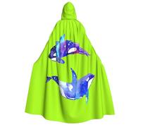 Yyoretp Unisex Orca Killer Whale Stampa adulto mantello con cappuccio accappatoi mantelli per Halloween cosplay morte vampiro costumi