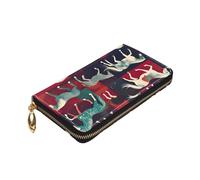 Yyoretp Vari tipi di cavalli stampa premium pelle zip around portafoglio per donne e uomini libretto degli assegni blocco RFID