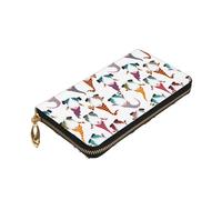 Yyoretp Xmas Funny Gnomes Print Premium Leather Zip Around Wallet per donne e uomini libretto degli assegni blocco RFID