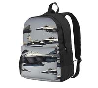 Yyoretp Zaino casual con stampa di aerei da combattimento aerei, per donne e uomini, grande capacità, zaino per computer da lavoro da viaggio