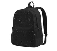 Yyoretp Zaino casual nero con stampa glitterata per donne e uomini, zaino per computer da viaggio di grande capacità
