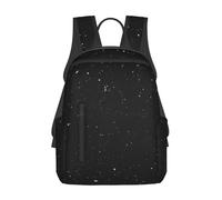 Yyoretp Zaino da viaggio semplice leggero e di grande capacità con stampa glitter nera zaino per laptop borsa a tracolla per viaggi, Nero , Taglia unica
