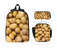 Yyoretp Zaino regolabile versatile e di grande capacità con stampa di patate da giardino, 3 pezzi, portapranzo e astuccio