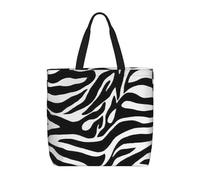 Yyoretp Zebra, borsa a tracolla di grande capacità con cerniera, borsa a tracolla riutilizzabile per lo shopping