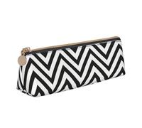 Yyoretp Zigzag Stripe Print Semplice Triangolare Penna caso di Immagazzinaggio Borsa per Forniture per Ufficio, Cosmetici, Articoli da toeletta, bianco, Taglia unica, Beauty Case