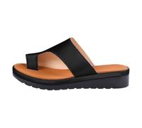 YYPZTWO Sandali da donna estate 2025 sandali ortopedici con zeppa aperta sandali con piattaforma antiscivolo scarpe da spiaggia, nero, EU36/US5