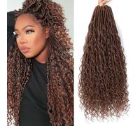 YYQXZG Boho Faux Locs Crochet Hair Long Bohemian River Crochet Hairstyle 8 Packs Pre-looped Boho Soft Locs Crochet Hair with Curly Ends for Women (30#, 24inch)