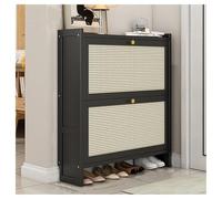 YYRHD-CZ Scarpiera Indipendente In Legno A Tre Ripiani Con Ante Nascoste, Scarpiera Di Grande Capacità, Adatta For Ingressi E Corridoi(Black~2tier,50cm)
