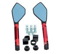 YYSMO per Hon&da CB1000R / CB1300 / CB600F Hor&Net / CBF600 / CBR125R / CBF125 / CB400 Specchietti Moto 8mm 10mm Specchietto Retrovisore in Alluminio(Rosso)
