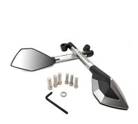 YYSMO per Hon&da CRF1000L CRF 250L 250M CRM250R CRF250M CRF250L Manubrio del Motociclo Specchietti Retrovisori Specchio Laterale Blu Accessori Antiriflesso(Argento)