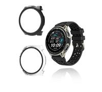 yystao - 2 custodie per Amazfit Cheetah2 Pro, custodia rigida in policarbonato e vetro temperato 9H, protezione completa, nero e trasparente