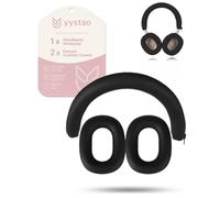 yystao Custodia in silicone per cuffie Anker Soundcore Space 2, set di accessori 2 in 1, con protezione per archetto con cerniera e copriauricolari, colore nero