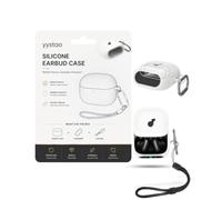 yystao Custodia in silicone per Soundcore Liberty 5 Pro, colore bianco | Il set include una custodia, 2 morbide pellicole protettive per lo schermo, un cordino e un moschettone per un viaggio sicuro