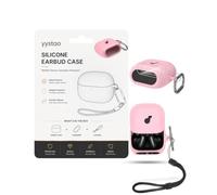 yystao Custodia in silicone per Soundcore Liberty 5 Pro, rosa | Il set include una custodia, 2 morbide pellicole protettive per lo schermo, un cordino e un moschettone per un viaggio sicuro